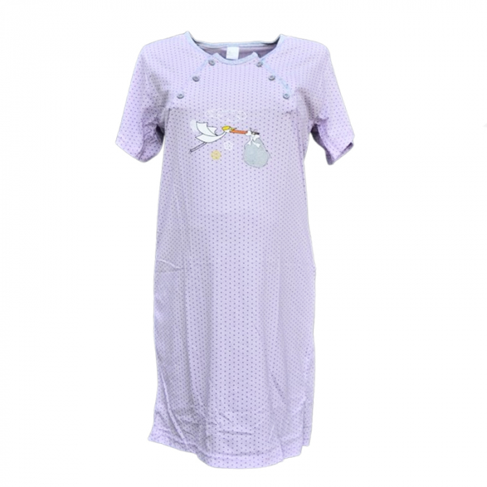 Camasa de noapte cu maneca scurta pentru alaptat Sevgi CAS-3, Mov [1]