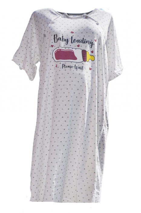 Camasa de noapte pentru alaptat 3194A-2XL, Alb [1]
