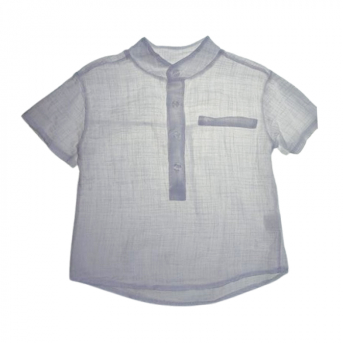 Camasa din bumbac, cu maneca scurta, pentru baieti, Mini Junior C59100, Alb [1]