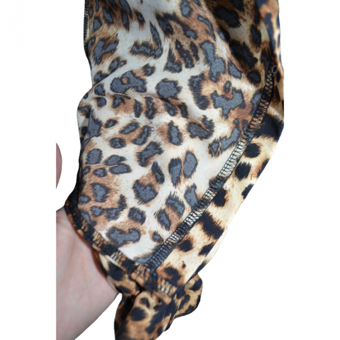 Camasa eleganta animal print cu maneca lunga pentru fete Catherine 071123-14, Maro [5]