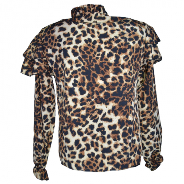 Camasa eleganta animal print cu maneca lunga pentru fete Catherine 071123-14, Maro [2]