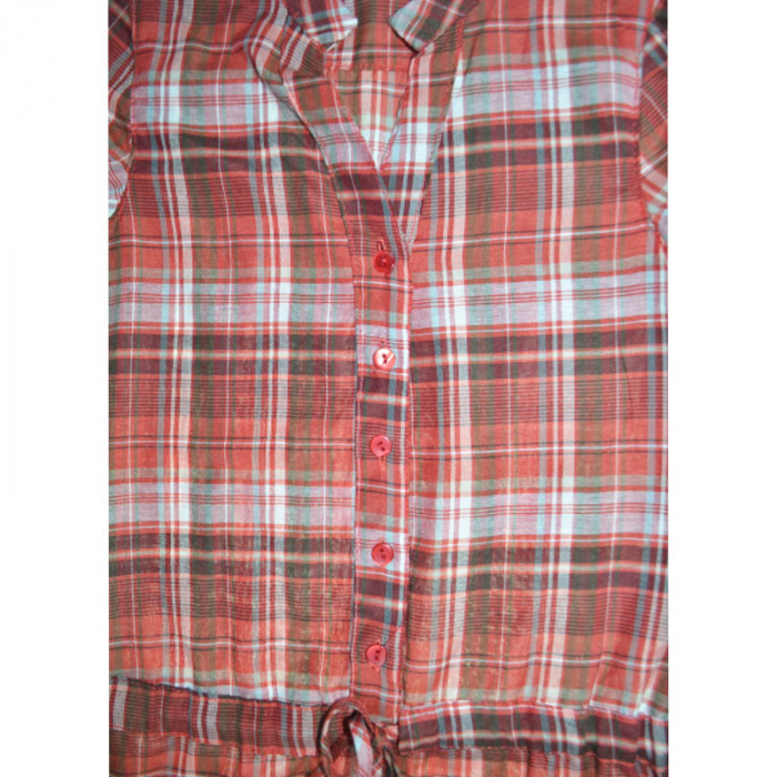Camasa eleganta cu maneca scurta pentru fete Wenice BB117005-1, Rosu [3]