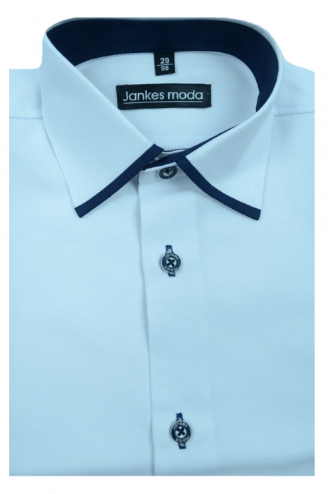 Camasa cu maneca scurta pentru baieti Jankes JNK-002-98, Alb [2]
