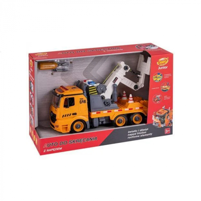 Camion de constructii macara cu sunete si lumini Smily Play SP83875, Portocaliu [2]