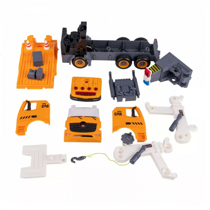 Camion de constructii macara cu sunete si lumini Smily Play SP83875, Portocaliu [4]