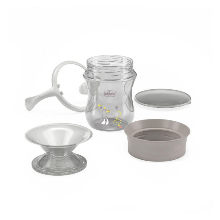 Cana anticurgere 360° cu manere, 200 ml Chicco Perfect Cup 180691, Gri [2]