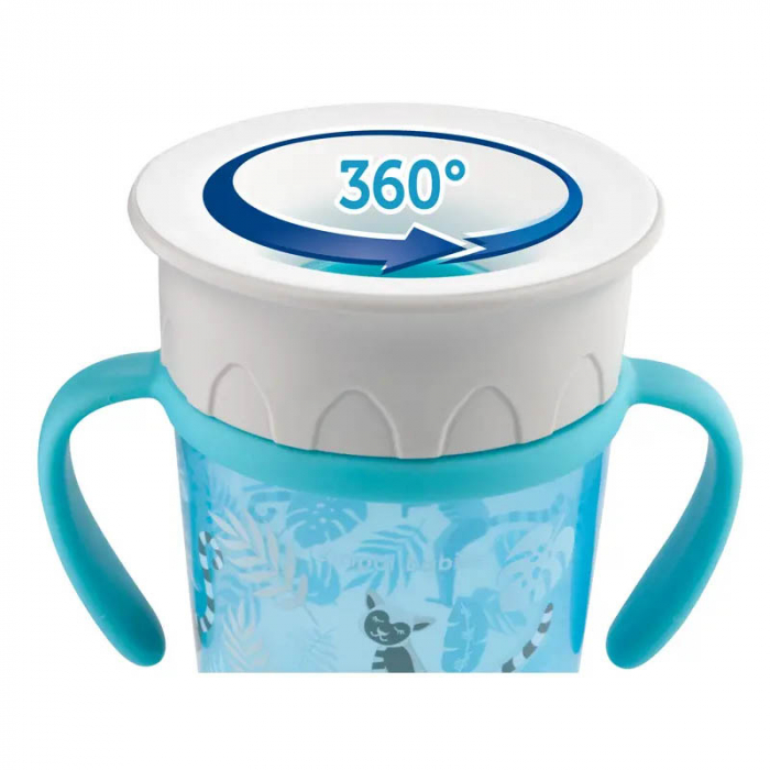 Cana 360 de grade anticurgere cu manere 270 ml Canpol Babies Jungle 56/504A, Albastru [2]