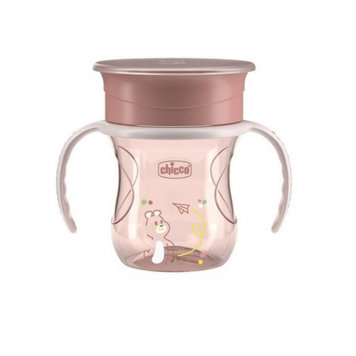 Cana anticurgere 360° cu manere, 200 ml Chicco Perfect Cup 180677, Roz [1]