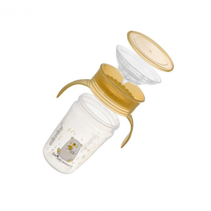 Cana anticurgere 360˚, pentru bebelusi, 240 ml Akuku A0670G, Galben [3]