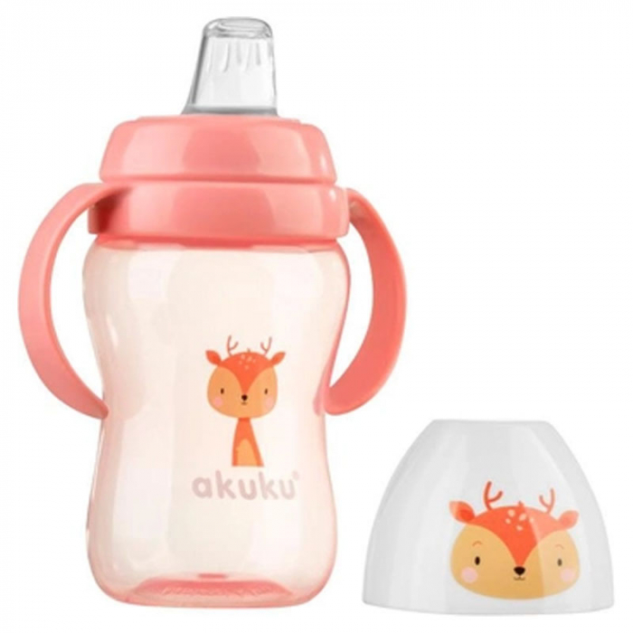 Cana cu cioc moale din silicon 240 ml Akuku A0221, Roz [2]