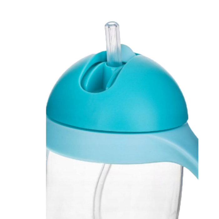 Cana cu pai din silicon si supapa mobila 300 ml 6 luni + Bocioland 175437, Turcoaz [3]