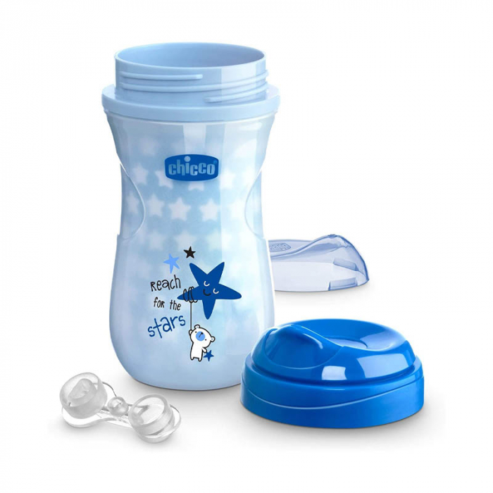 Cana izolatoare Shiny Cup Glow in The Dark Chicco 266 ml 121526, Albastru [2]