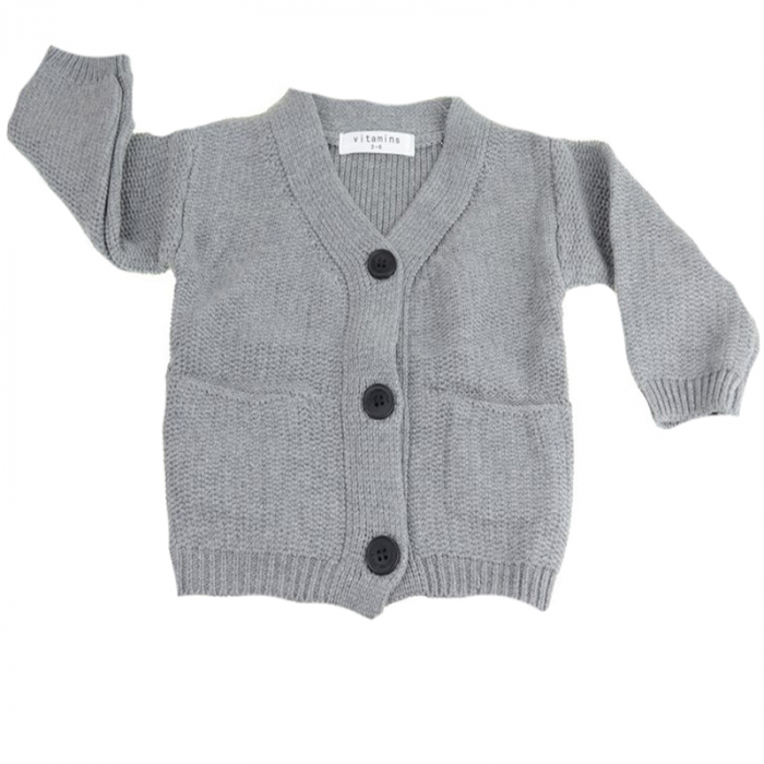 Cardigan cu maneca lunga pentru baieti Vitamins BV-2-86-cm, Gri [1]