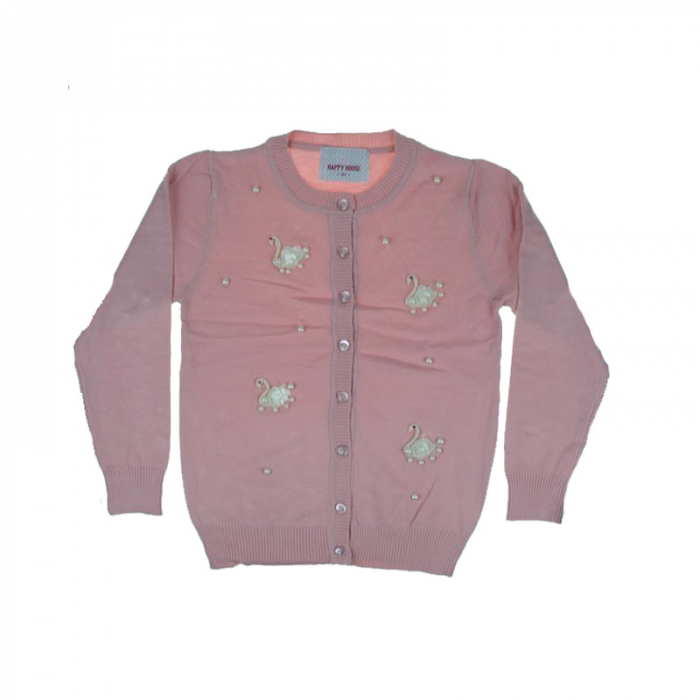 Cardigan cu maneca lunga pentru fete Happy House BL305R-128-cm, Roz [1]