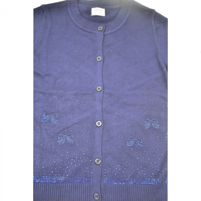 Cardigan cu maneca lunga pentru fete Mini Junior CRDMJ-5, Bleumarin [2]