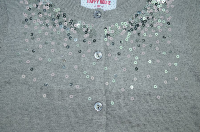 Cardigan cu maneca lunga pentru fete Happy House BL-270G-128, Gri [2]