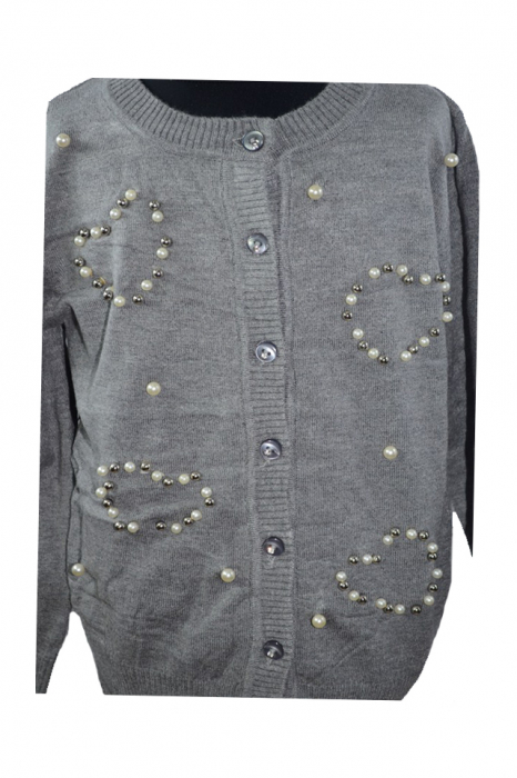 Cardigan cu maneca lunga pentru fete Happy House BL-301G-104, Gri [2]