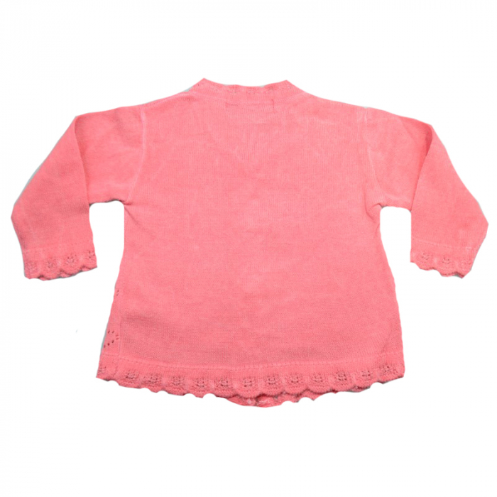 Cardigan cu maneca lunga pentru fete Mini Junior 60-80CRL_62 cm, Coral [2]