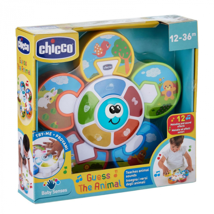 Jucarie tip puzzle cu sunete Guess The Animal Chicco 138531, Multicolor [4]