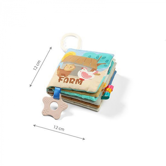 Carte senzoriala pentru bebelusi Ferma animalelor BabyOno 1512, Multicolor [7]