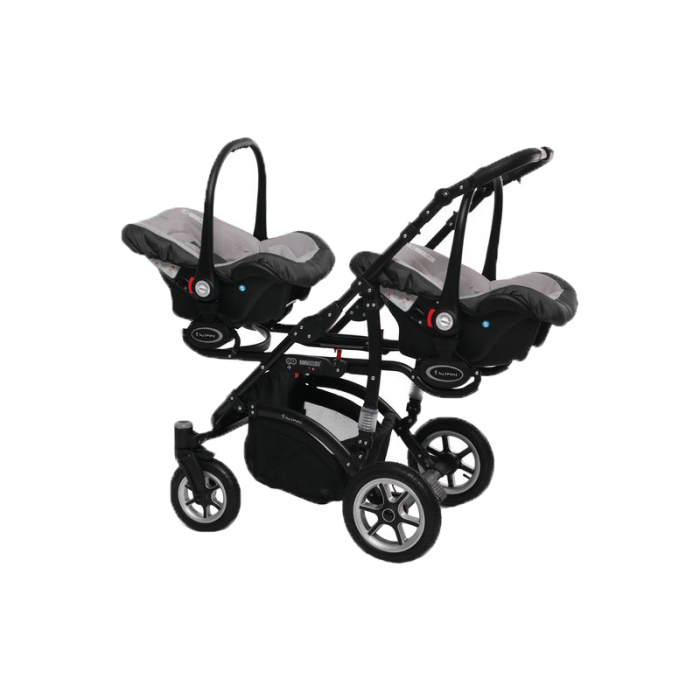 Carucior 3 in 1 pentru gemeni BabyActive Twinni CGBA-1G-1, Gri [3]