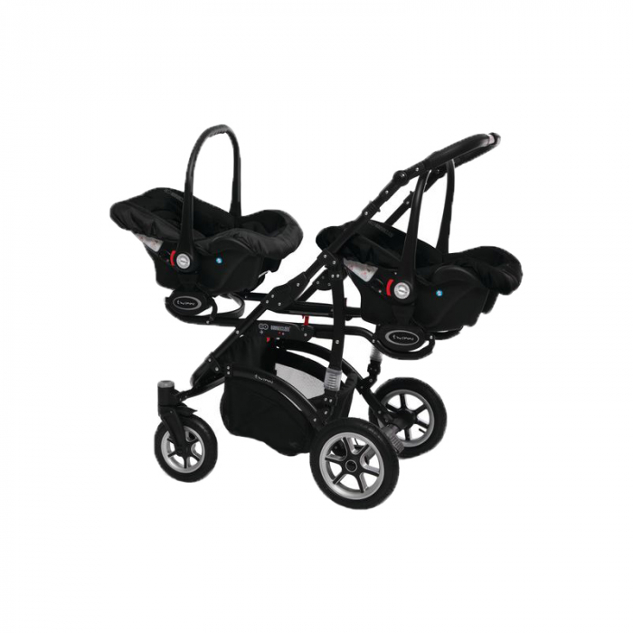 Carucior 3 in 1 pentru gemeni BabyActive Twinni CGBA-1N-1, Negru [3]