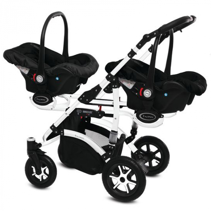 Carucior 3 in 1 pentru gemeni BabyActive Twinni TWTT-3, Negru [3]