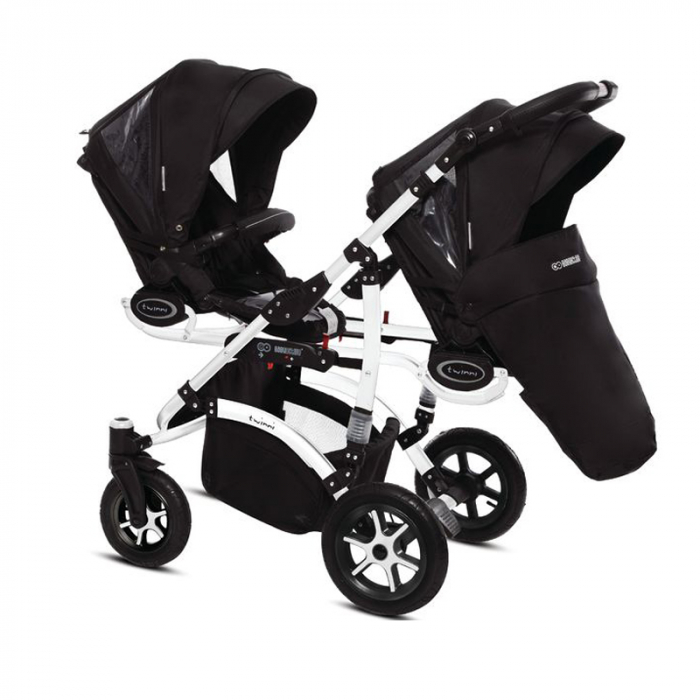 Carucior 3 in 1 pentru gemeni BabyActive Twinni TWTT-3, Negru [2]
