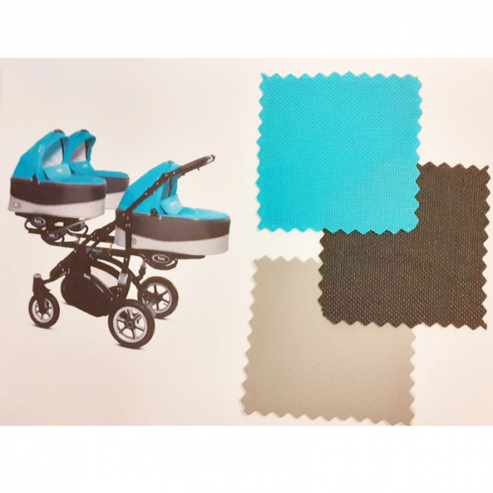 Carucior 3 in 1 pentru tripleti BabyActive Trippy TWN-05, Albastru [8]