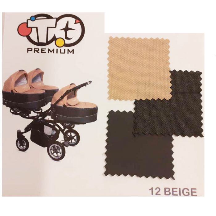 Carucior 3 in 1 pentru tripleti BabyActive Trippy TWN-06B, Bej [8]