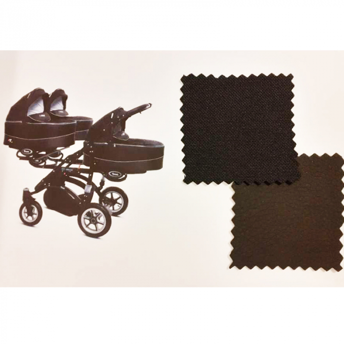 Carucior 3 in 1 pentru tripleti BabyActive Trippy TWN-02, Negru [8]