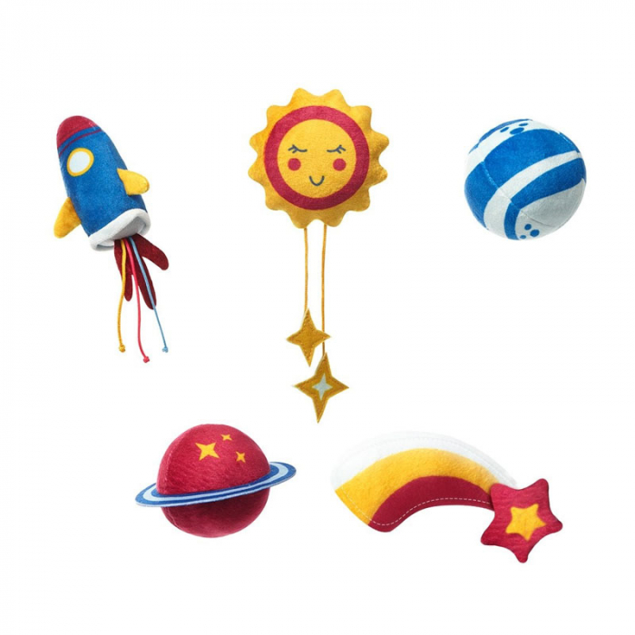 Carusel muzical cu bloc electronic pentru patut BabyOno Cosmos 794, Multicolor [3]