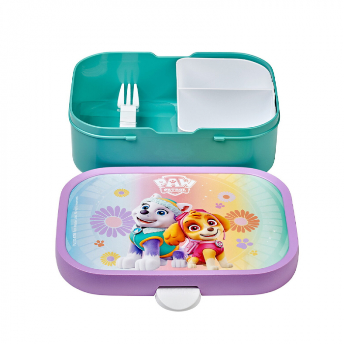 Caserola pentru pranz cu furculita si compartiment pentru fete  Mepal Paw Patrol 065397, Multicolor [2]