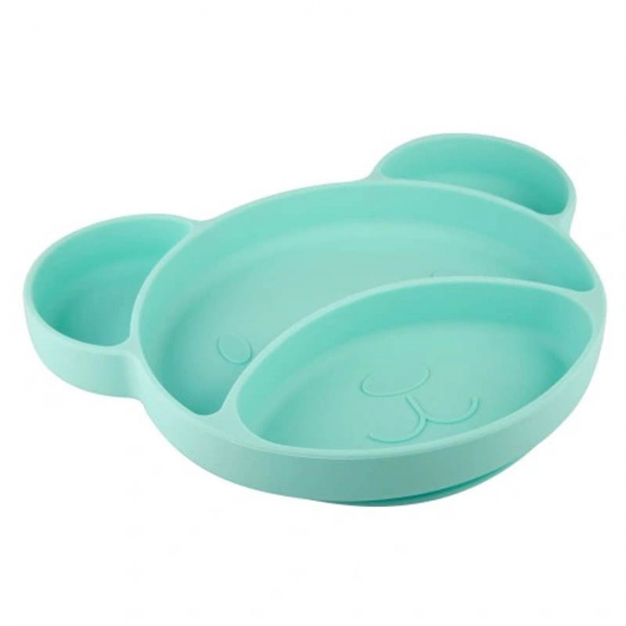 Farfurie din silicon cu ventuza pentru copii 6 luni + 500 ml Canpol Babies 51/401, Turcoaz [2]