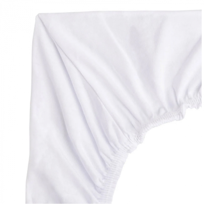 Cearceaf cu elastic din bambus pentru saltea 40 x 90 cm Sensillo 392509, Alb [2]