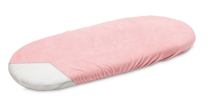 Cearceaf din frotir, cu elastic pentru saltea de landou la carucior, 35 x 75 cm Sensillo 2123, Roz [2]