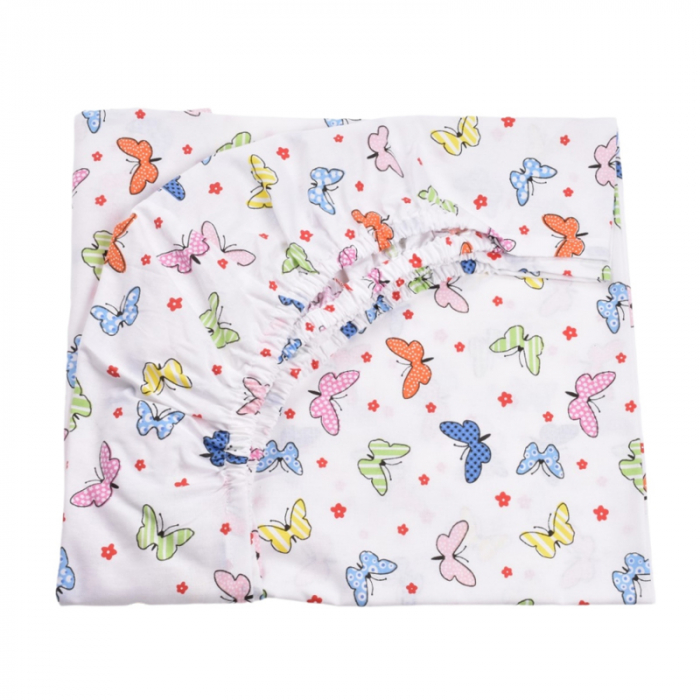 Cearsaf cu elastic pentru patut 120 x 60 cm Mini Junior VLT-6, Multicolor [2]