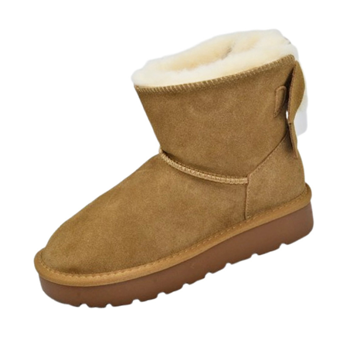 Cizme din piele, impermeabile si imblanite pentru fete, American Club CY185M-32, Maro [1]