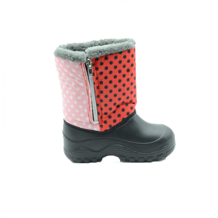 Cizme din spuma cu blanita pentru fete Setino Buburuza 860-749-24-25, Negru [2]