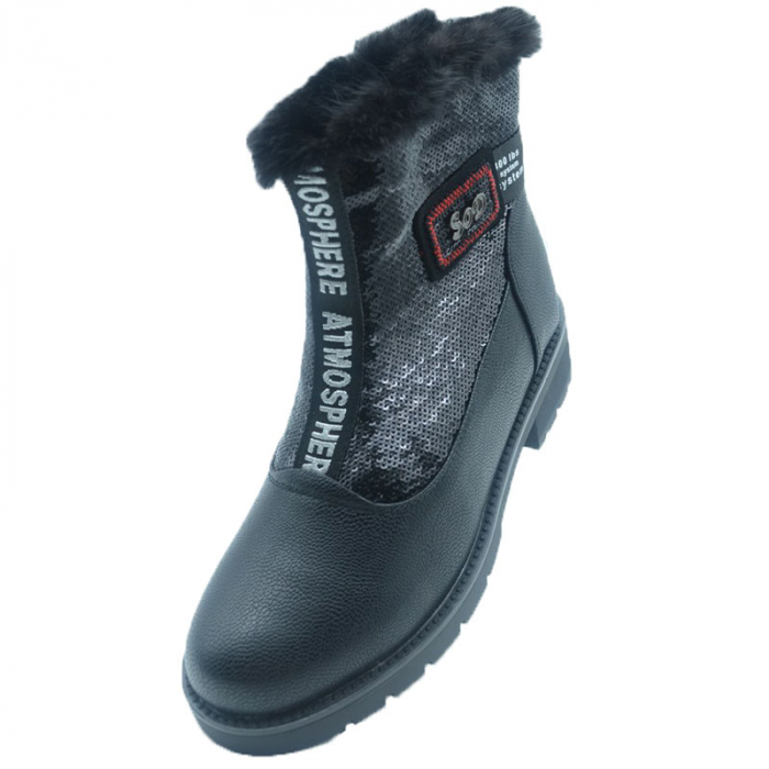 Cizme imblanite pentru fete Bessky XY9322-1-35, Negru [2]