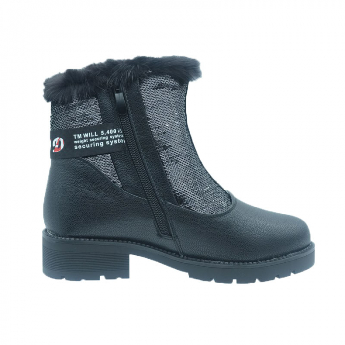 Cizme imblanite pentru fete Bessky XY9322-1-35, Negru [5]