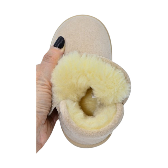 Cizme cu talpa flexibila si imblanite pentru fete, Apawwa C5509P, Crem [6]