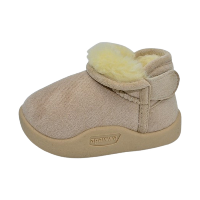 Cizme cu talpa flexibila si imblanite pentru fete, Apawwa C5509P, Crem [7]
