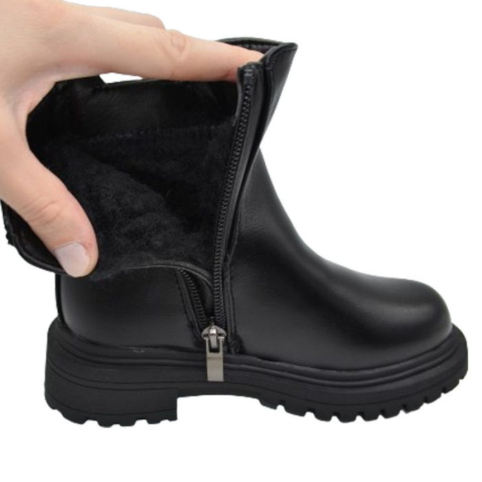 Cizme imblanite pentru fete Bessky BM3300-1B, Negru [4]