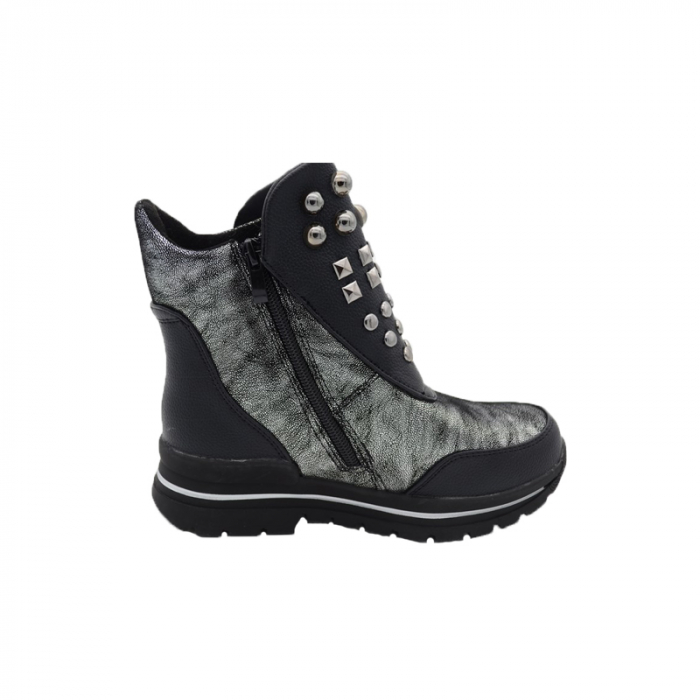 Cizme imblanite pentru fete Bessky ML70152-1-33, Negru [2]
