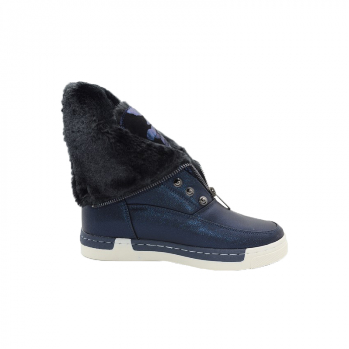 Cizme imblanite pentru fete Bessky TJ8572-3-34, Bleumarin [2]