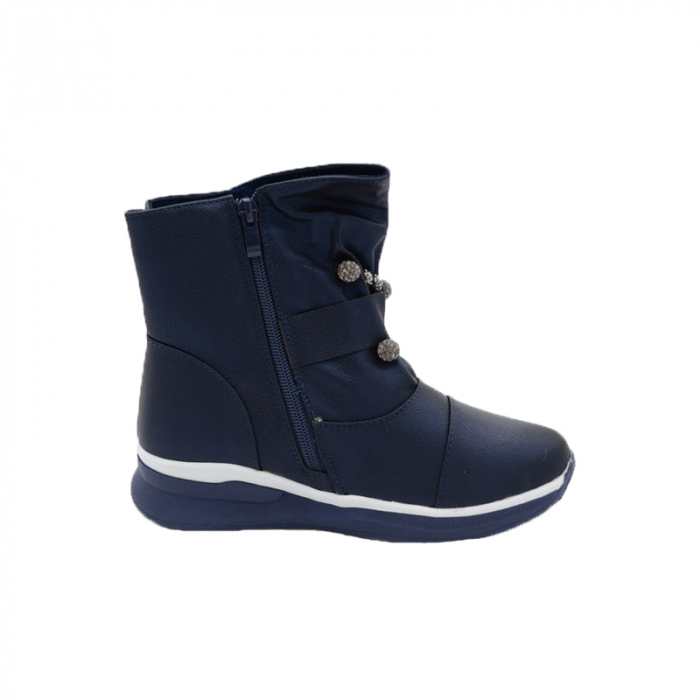 Cizme imblanite pentru fete Bessky TJ8573-3-32, Bleumarin [2]