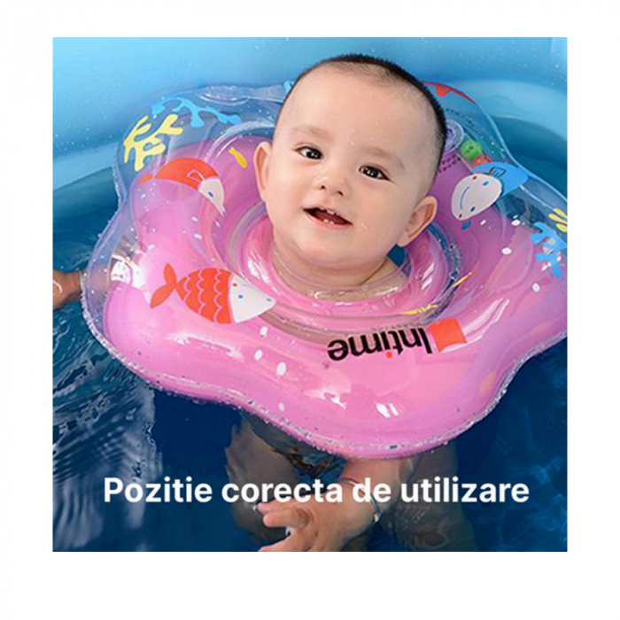 Colac de inot pe gat, pentru copii Mini Junior YT076-B, Roz [4]