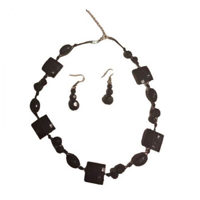 Set colier si cercei din margele pentru dama Mini junior MJ050624-20, Negru [2]
