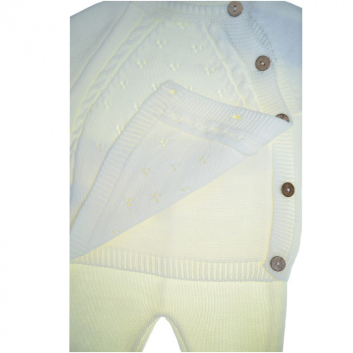 Compleu tricotat 2 piese bluza cu maneca lunga si pantaloni pentru copii Sevgi SVR1411C, Crem [2]